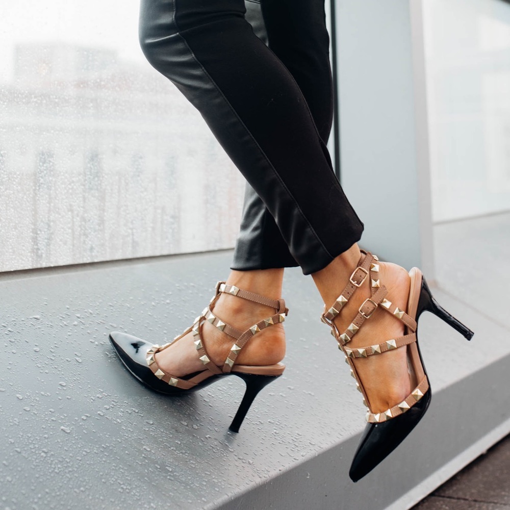 Sole Society Tiia Studded T-Strap Pumps